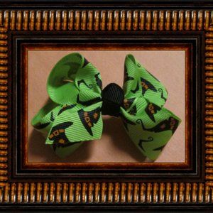 Handmade Halloween Witch Hat Design Hair Bow Clip